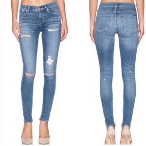 AGOLDE 26 Sophie Women’s Skinny Jeans Distressed Bleach Splatter Stretch